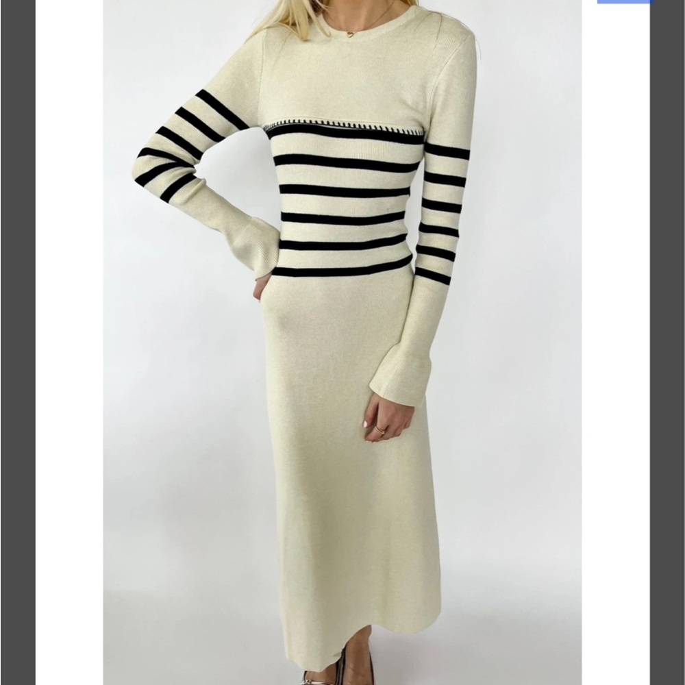 Mon Renn Rhythm Dress Tan and Black, worn once!